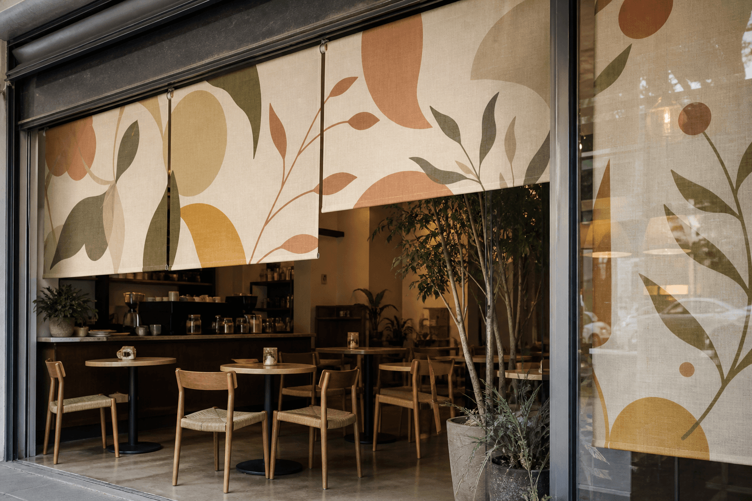 สไตล์คาเฟ่และร้านค้า — ผ้าพิมพ์