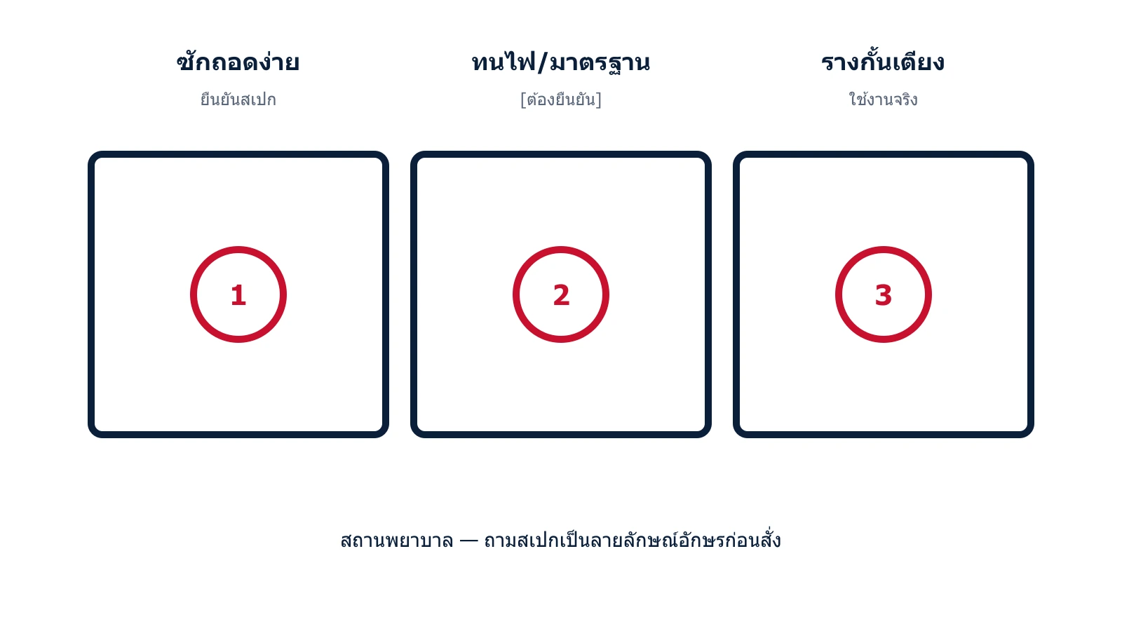 แผนภาพประเด็นสเปกม่านสถานพยาบาลที่ต้องยืนยัน